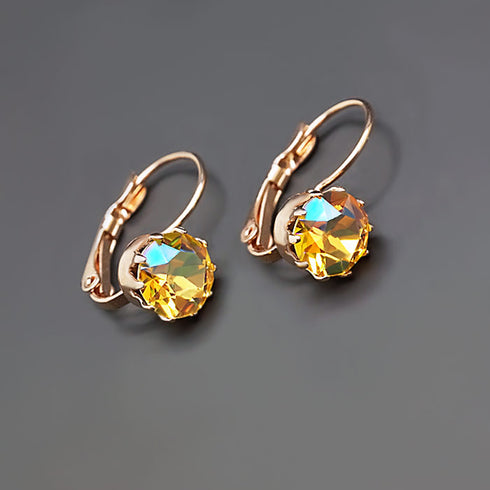 Auskari "Krāšņums (Light Topaz Shimmer)" ar Swarovski™ kristāliem